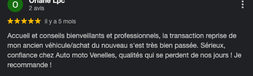 Avis google d'un client satisfait