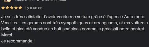 Avis google d'un client satisfait 
